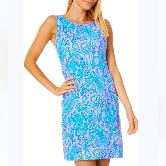 LILLY PULITZER. Lilac Rose We Mermaid It  Linen Dress - Picture 5 of 15